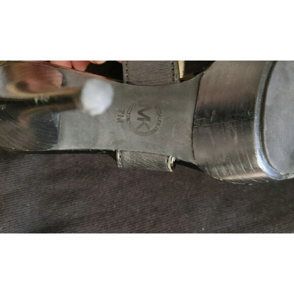 Michael Kors AF12 Black Platform Strappy Sandal Stiletto Heel Size 7M - Picture 6 of 6